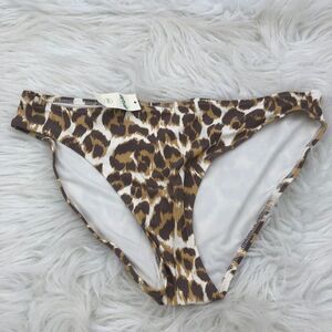 Aerie Womens Bikini M Brown Leopard Print‎ Stretch Hi Rise Triangle Bottom NWT